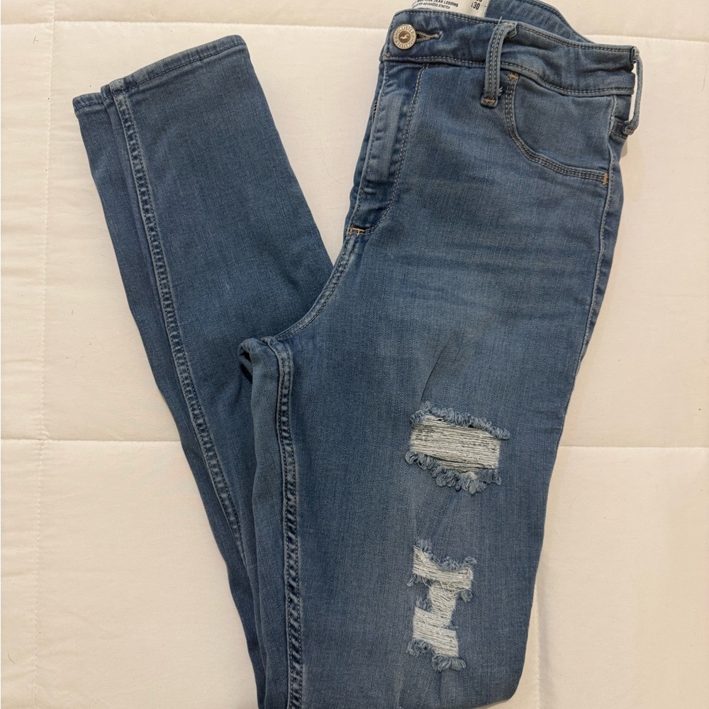 Hollister Blue Skinny Distressed Jeans